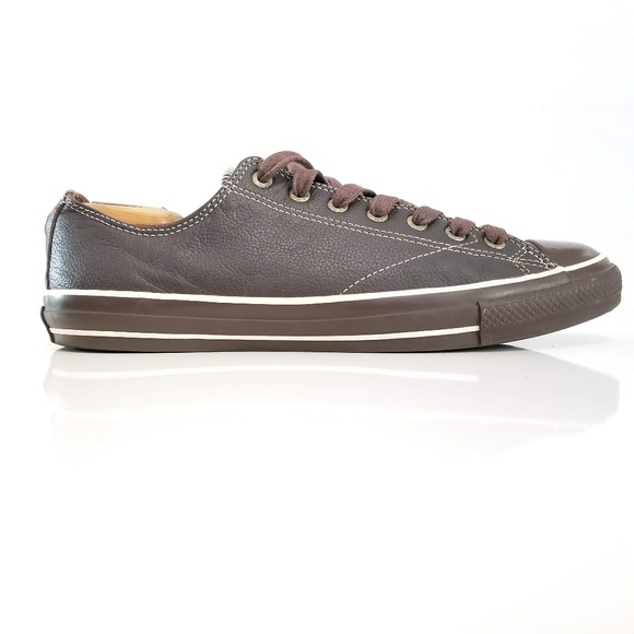 Converse All Star Sneakers Brown Leather Low Tops - Picture 2 of 12